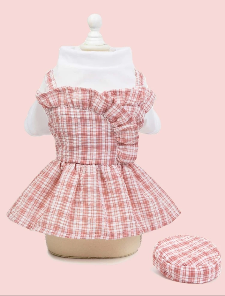 Pink n Plaid Dog Dress Set